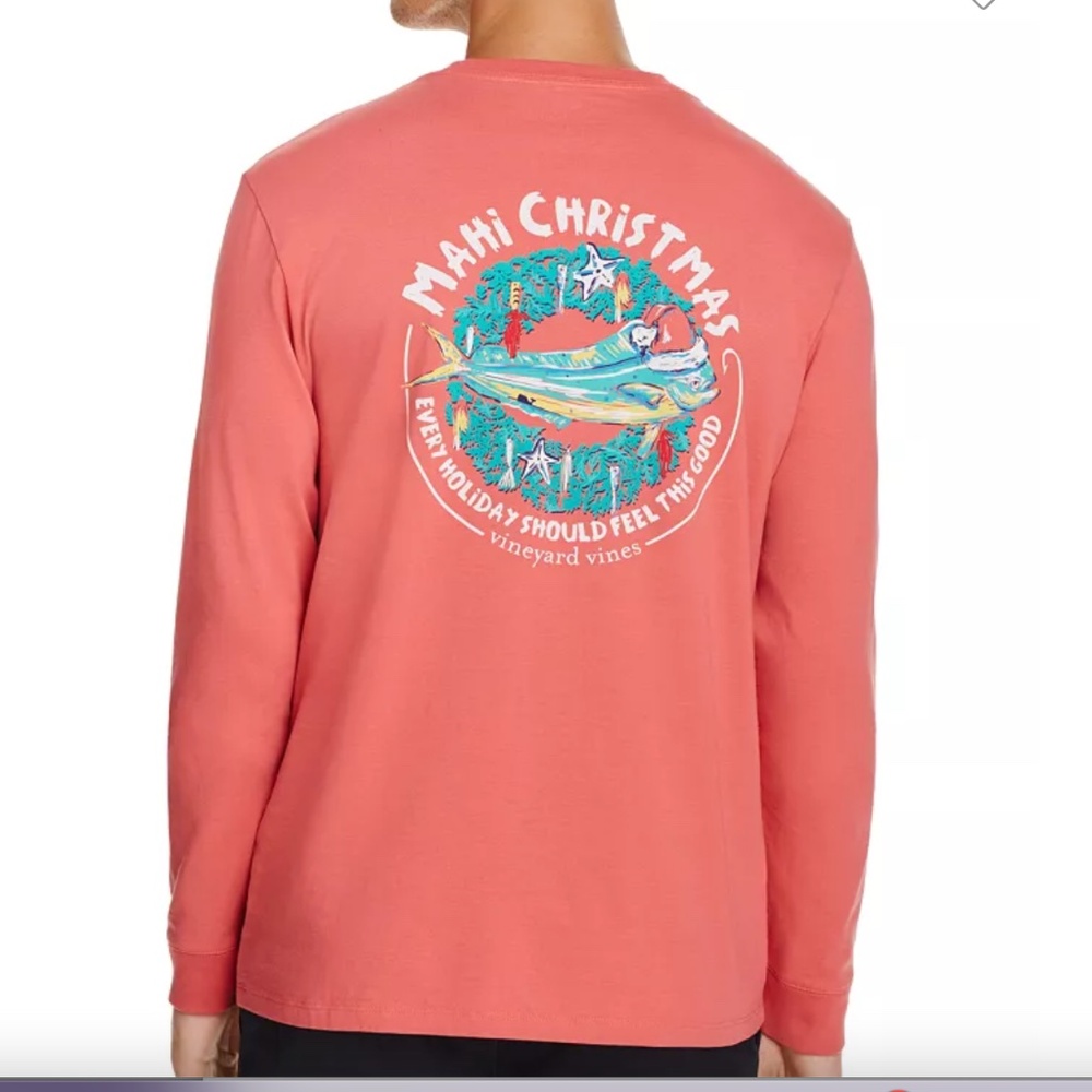 Vineyard Vines Christmas Mahi Crewneck Long Sleeve Tee (L)